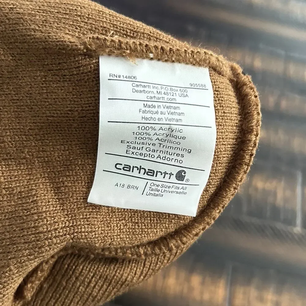 New With Tags Carhartt Iconic A18 Acrylic Watch Cap Cuffed Beanie Carhartt Brown